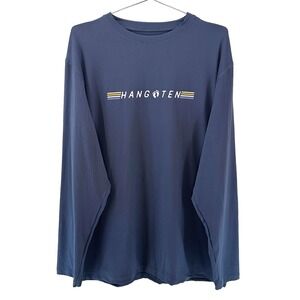 HANG TEN Men's UV Protection Crew Neck Long Sleeve Sun Tee • XL • navy blue